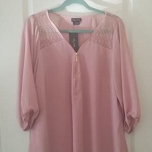 City Chic dusty rose flowy 3/4 sleeve dress top